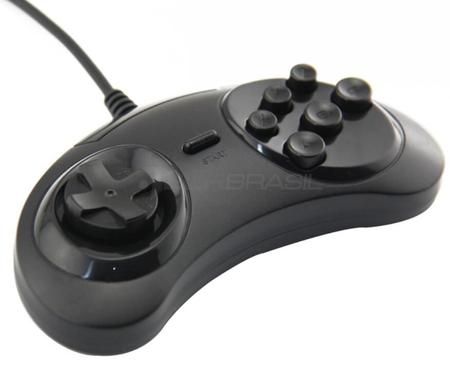 Imagem de Controle USB Joystick Mega Drive Para Computador Pc Mac Emulador Preto