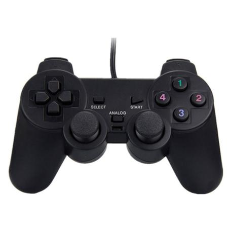 Controle Usb Joystick Preto Dual Shock Pc Computador PS2 Game - Compre Já  Fácil - Controle para PC - Magazine Luiza