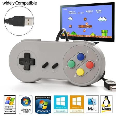 2 Controle Super Nintendo Snes Usb P/ Pc Jogos Raspberry Mac