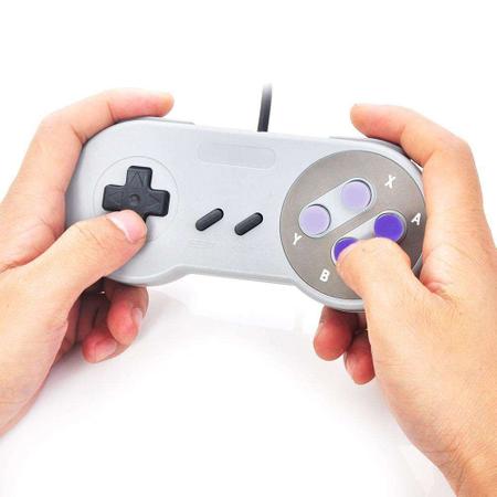 Controle Usb Super Nintendo Snes Compatível Com Computador Pc Mac Emulador  - Botões Roxo - TechBrasil - Controle para PC - Magazine Luiza