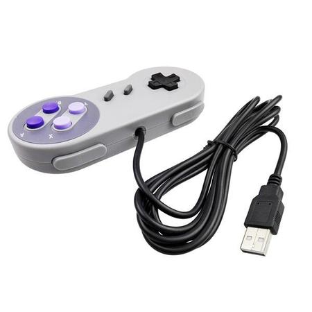 Controle Usb Super Nintendo Snes Compatível Com Computador Pc Mac Emulador  - Botões Roxo - TechBrasil - Controle para PC - Magazine Luiza