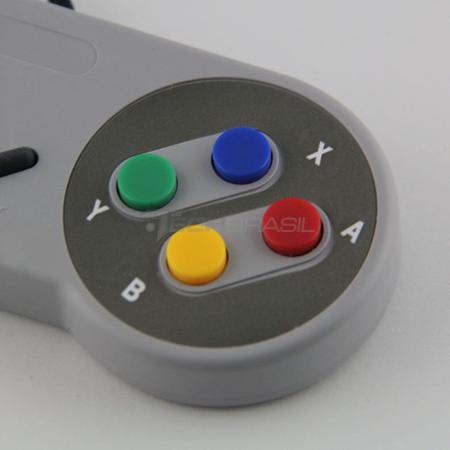 Imagem de Controle Usb Super Nintendo Snes Para Computador Pc Mac Emulador - Botões Colorido