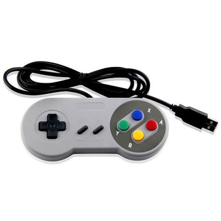 Imagem de Controle Usb Super Nintendo Snes Para Computador Pc Mac Emulador - Botões Colorido