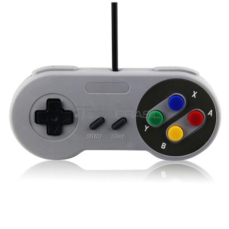 Controle Usb Super Nintendo Snes Para Computador Pc Mac Emulador - Botões  Colorido - TechBrasil - Controle para PC - Magazine Luiza