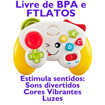 Imagem de Controle VideoGame Musical Brinquedos Bebe Educativo Interativo Som Luz BPA Free Zoop