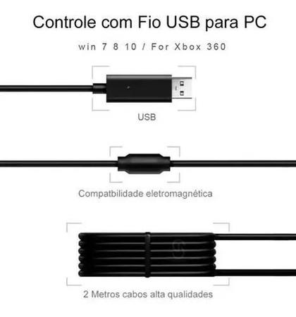 Imagem de Controle Xbox 360 Pc Notebook Celular Com Fio Joystick