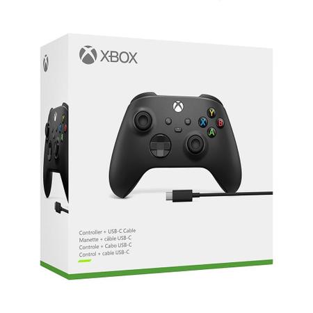 Imagem de Controle Xbox Sem Fio Microsoft Com Cabo USB-C Preto
