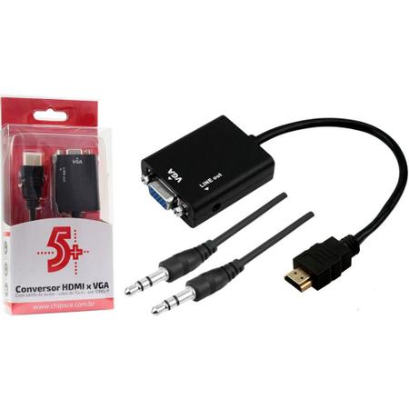 Imagem de Conversor 5+ HDMI para VGA Saída R/L com cabo 075-0823 Pix