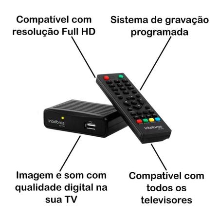 Imagem de Conversor Digital Intelbras Para Tv Antiga de Tubo e Antena Interna 5 Mts Cabo