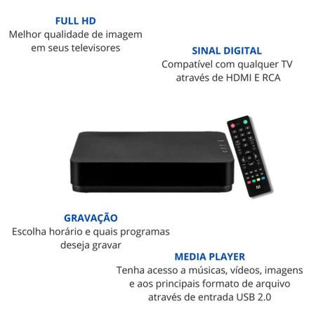 Imagem de Conversor Digital TV antiga com gravador HDMI AV Multilaser