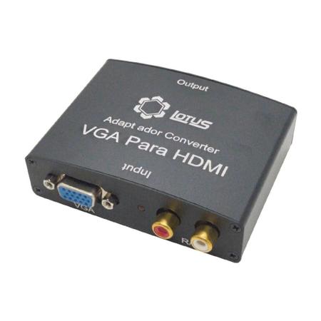 Conversor VGA para HDMI Lotus LT 108 V deo e udio com Entrada de