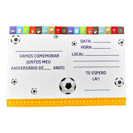 Imagem de Convite de Aniversário Apaixonados por Futebol - 8 Unidades