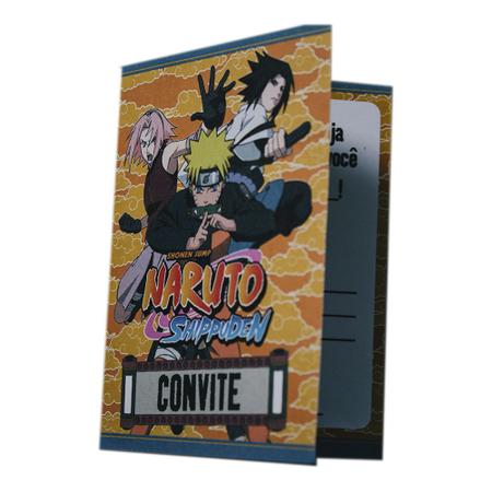 CONVITE NARUTO C/08 UN FESTCOLOR - SHOPPING DAS EMBALAGENS