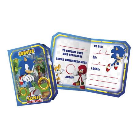 Convite de aniversário Sonic para preencher, baixe grátis convites