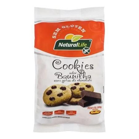 Cookies Baunilha Gotas Chocolate Sem Gluten Kodilar 12X180G Imagem de Cookies Baunilha Gotas Chocolate Sem Gluten Kodilar 12X180G