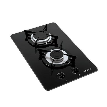 Imagem de Cooktop 2 Bocas á Gás V200 Vidro Fogatti Preto - 