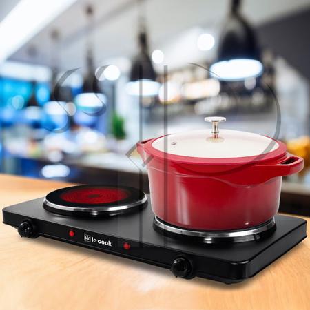 Imagem de Cooktop 2 Bocas Vitrocerâmico Elétrico Master Black Le Cook Lançamento