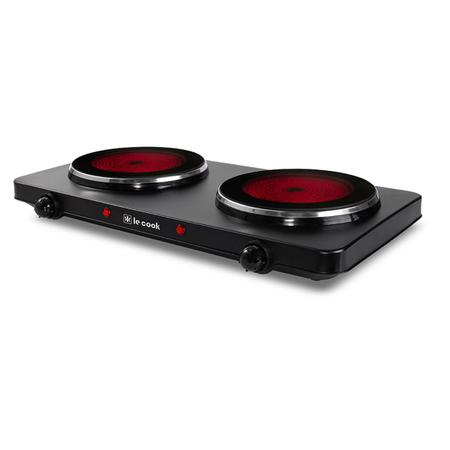 Imagem de Cooktop 2 Bocas Vitrocerâmico Elétrico Master Black Le Cook Lançamento