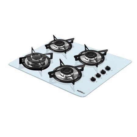 Imagem de Cooktop 4 Bocas á Gás NV4TC Vidro Nardelli Branco