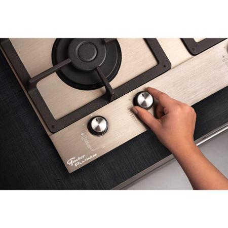 Imagem de Cooktop 4 Bocas à Gás Platinium Prime Bivolt Escovado Fischer