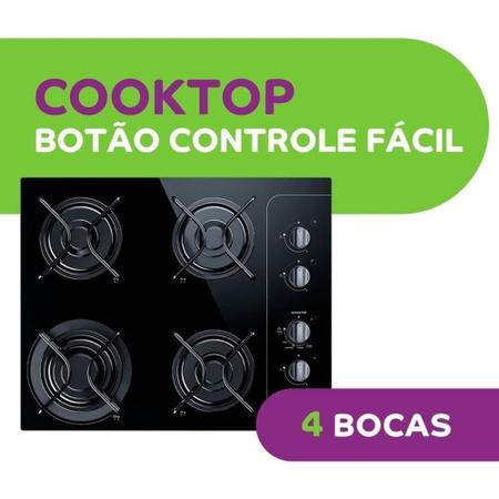Imagem de Cooktop 4 Bocas Consul CD060, Preto, Acendimento Superautomático