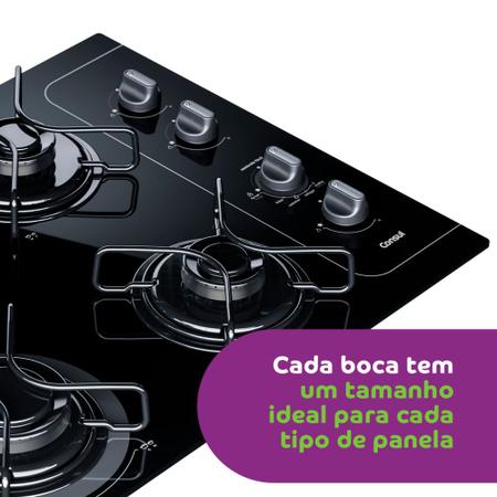 Imagem de Cooktop 4 bocas Consul com controle fácil e acendimento automático - CD060AE