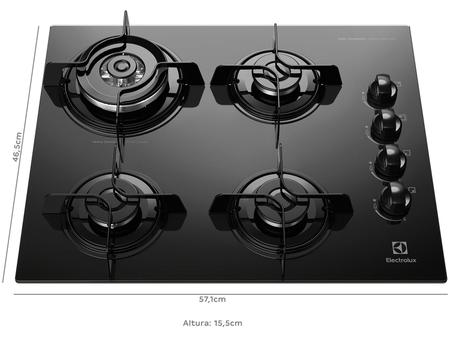 Imagem de Cooktop 4 Bocas Electrolux a Gás GLP Preto