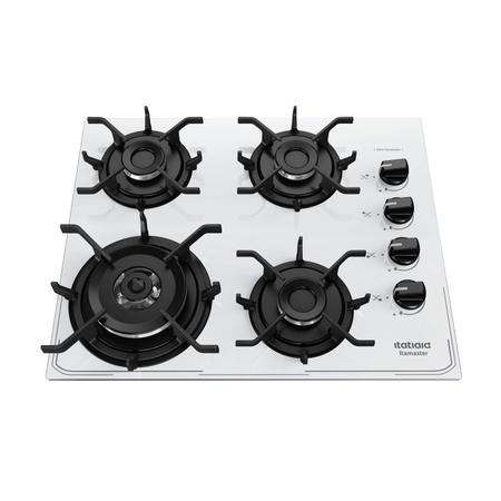 Imagem de Cooktop 4 Bocas Tripla Chama a Gás Itamaster Bivolt Itatiaia Branco