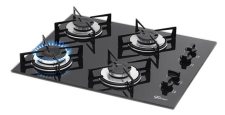 Imagem de Cooktop 4Q Tc Gas Mesa Vidro Preto