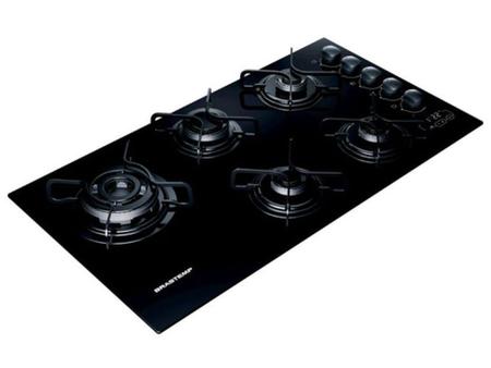 Imagem de Cooktop 5 Bocas a Gás GLP Brastemp Vidro