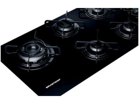 Imagem de Cooktop 5 Bocas a Gás GLP Brastemp Vidro