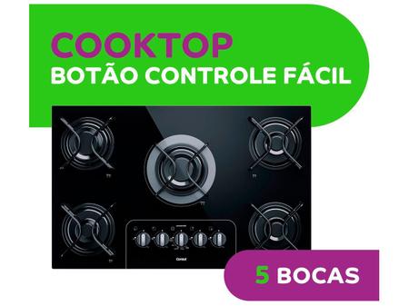 Imagem de Cooktop 5 Bocas a Gás GLP Consul Vidro Temperado