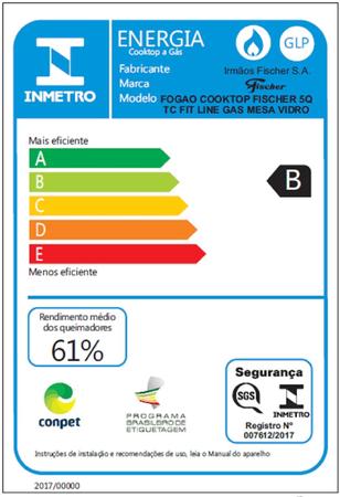 Imagem de Cooktop 5 Bocas à Gás Tripla Chama Fit Line Bivolt Fischer