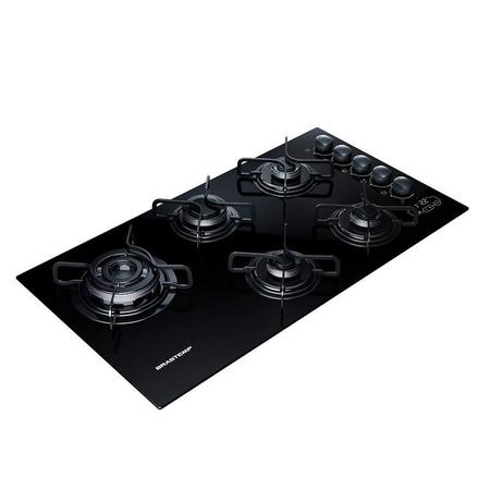 Imagem de Cooktop 5 Bocas Brastemp Ative, BDT85AE, Preto, Acendimento Superautomático 