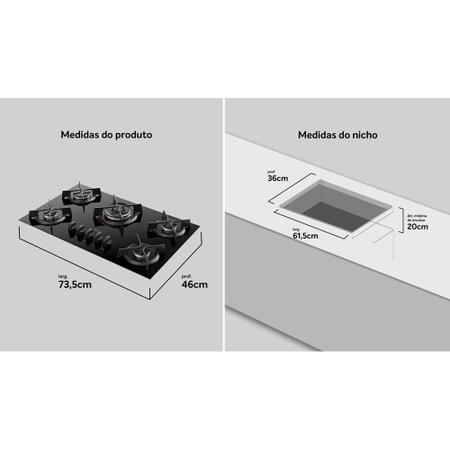 Imagem de Cooktop 5 Bocas Dako Supreme, Acendimento Superautomático