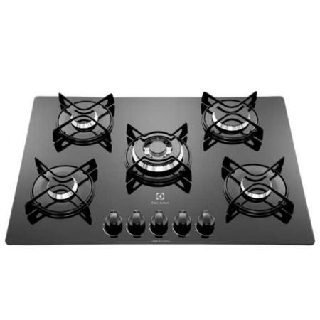 Imagem de Cooktop 5 Bocas de Vidro Preto Tripla Chama Bivolt - Electrolux