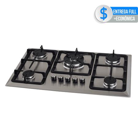 Imagem de Cooktop 5 Bocas Fischer Tripla Chama 23678-54121 Inox Bivolt