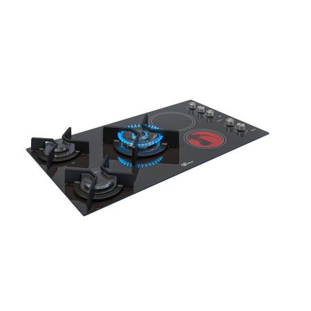 Imagem de Cooktop 5 Queimadores Gás/Elétrico Tripla Chama Mesa Vitrocerâmica TOP 220V Fischer