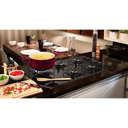 Imagem de Cooktop a Gás Brastemp 5 Queimadores Ative Quadrichama Vidro Preto Bivolt BDD85AEUNA