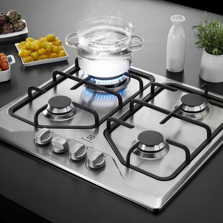 Imagem de Cooktop a Gás Electrolux 4 Queimadores GT60X Tripla Chama Inox Bivolt 23604DBI089