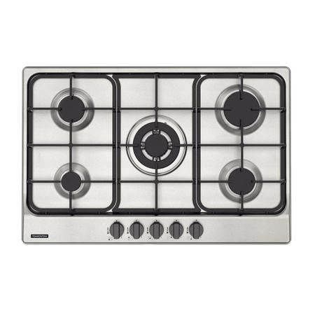 Imagem de Cooktop a Gás Tramontina Penta FF 5GX Tri 75 em Aço Inox e Trempes em Ferro Fundido com Acendimento Superautomático 5 Queimadores