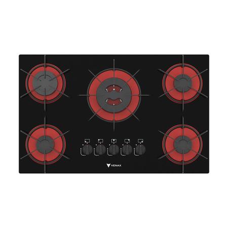 Imagem de Cooktop arena 5 q preto vermelho gas glp