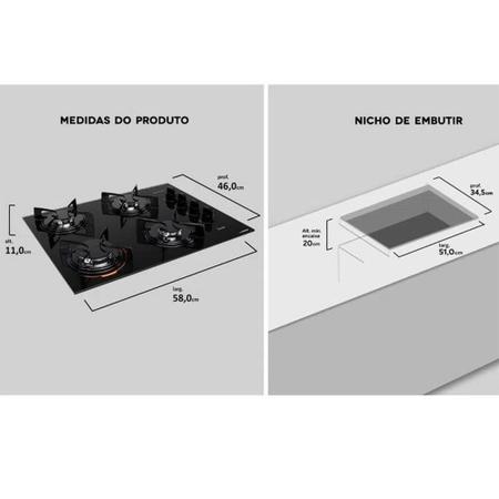 Imagem de Cooktop Atlas U.Top 4 Bocas Acendimento Automático