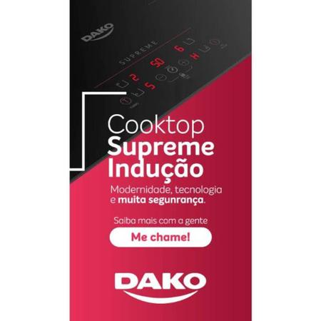 Imagem de Cooktop de Indução Dako Supreme 4 Bocas Vitrocerâmico Touch Screen 220v