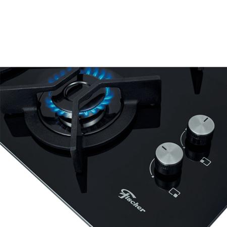 Imagem de Cooktop Fischer 4q Tc Infinity Gás Mesa Vidro Preto Bivolt