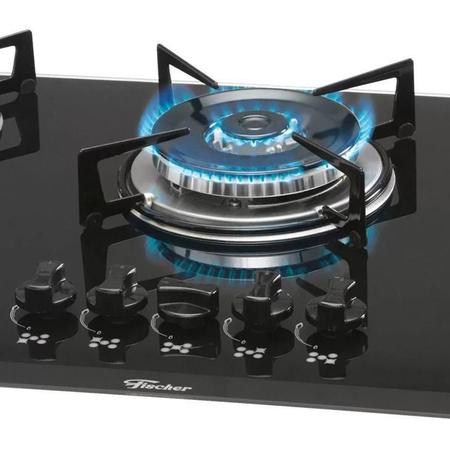 Imagem de Cooktop Fischer 5 Bocas 1743-5733, Tripla Chama, Preto