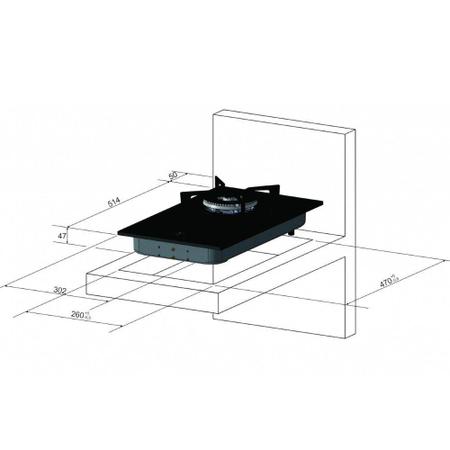 Imagem de Cooktop Fit Line Fischer 1Q Vidro Preto Tripla Chama Bivolt