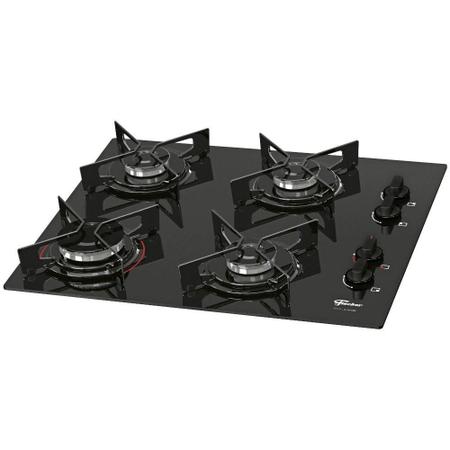 Imagem de Cooktop Fit Line Fischer 4 Bocas Vidro Preto Chama Rápida Bivolt