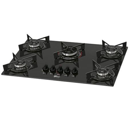 Imagem de Cooktop Fit Line Fischer 5Q Vidro Preto Chama Rápida Bivolt