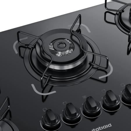 Imagem de Cooktop Itatiaia 5 Bocas Preto Tripla Chama Central Bivolt